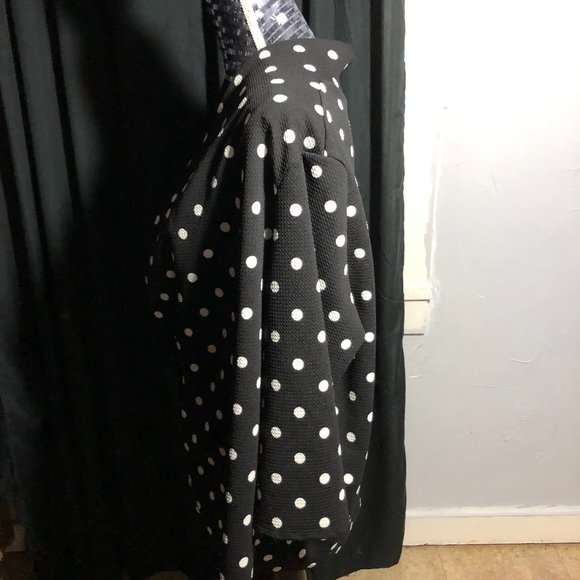 Ssoulm 3XL Black/White Dots One Button Cardigan - Picture 5 of 6